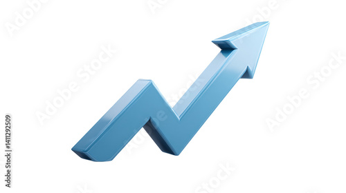 Light blue arrow pointing upwards on a black background