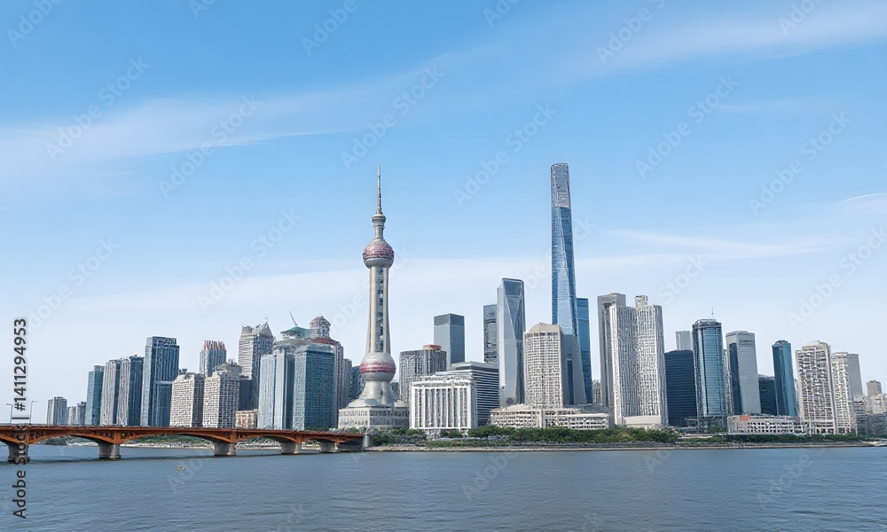 Obraz premium A panoramic view of Shanghai city.