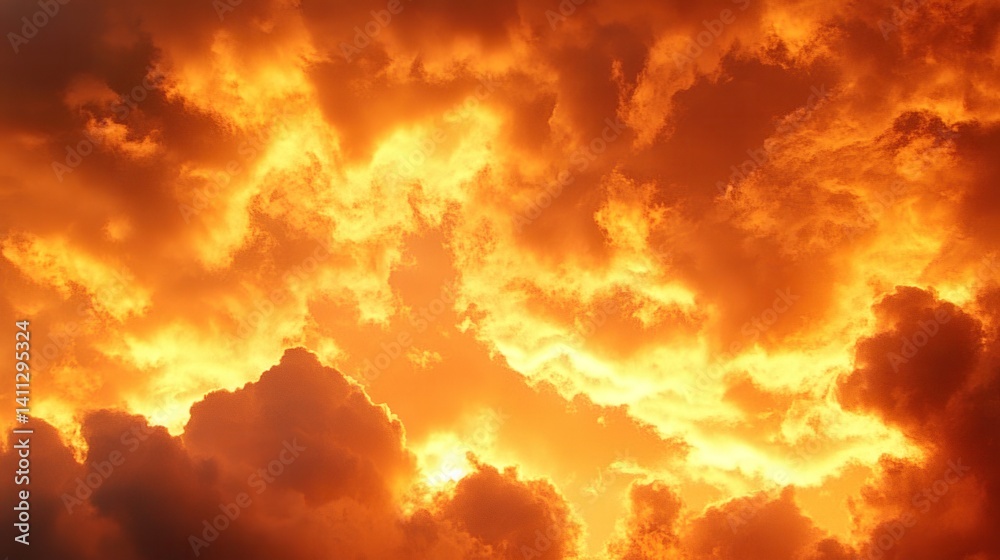 Fototapeta premium Fiery clouds ablaze