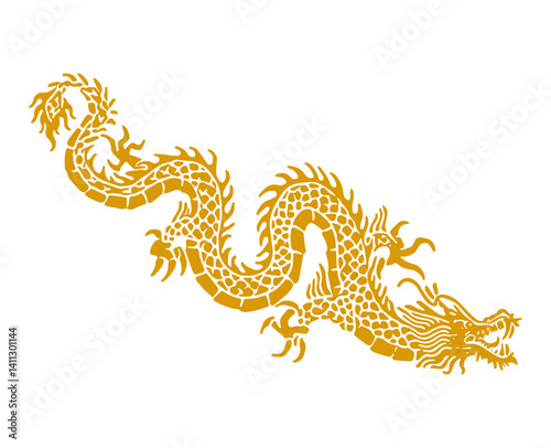 Dragon silhouette vector silhouette of chinese dragon golden dragon red dragon dragon icon	