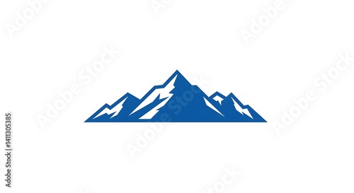 Majestic Blue Mountain Range: A Minimalist Peak Graphic