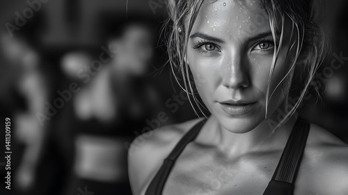 Focused athletic woman photo