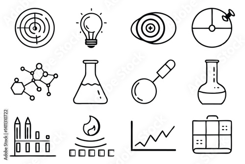  research hypothesis line art illustration for academic study