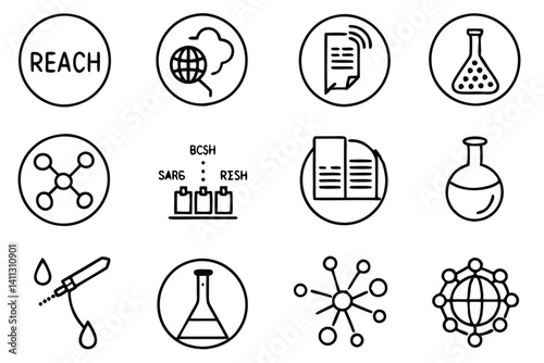 research hypothesis line art used in research papers