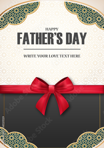 Happy fathers day with heartfelt and customizable greeting card template. a warm and elegant design, space to write personal love text. Perfect for social media posts, prints, and digital greetings.