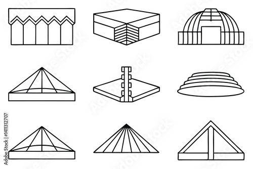structural load dis line art engineering sketch concept