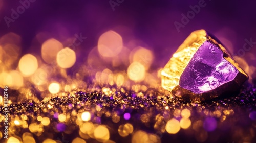 Create visual tension of compliance/risk with purple financial fog and golden...