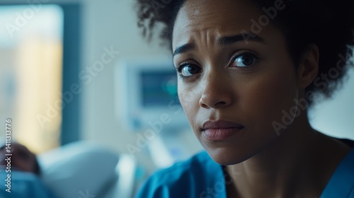 Wallpaper Mural A nurse taking care of a patient in a hospital room. Featuring compassion and care Torontodigital.ca