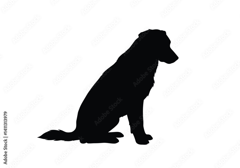 Dog silhouette sitting. This image portrays the profile of a sitting dog, also referred to as a canine shadow or pet outline. Vector clipart black illustration design. Dog silhouette sitting. This image portrays the profile of a sitting dog, also referred to as a canine shadow or pet outline. Vector clipart black illustration design.