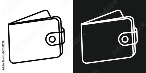 Wallet icon set. Containing e-wallet, purse, dollar, secured, protection, cardholder, credit card, cash and more. Solid vector icons collection in eps 10.