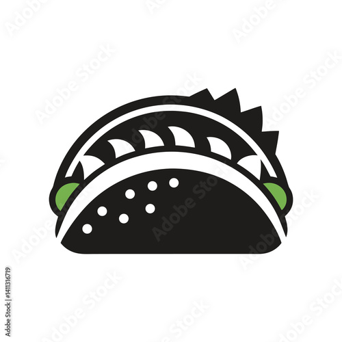Tacos icon of silhouette vector illustration on white background