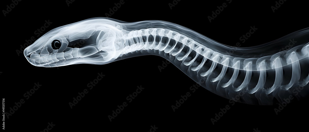 Obraz premium Snake Skeleton X-Ray