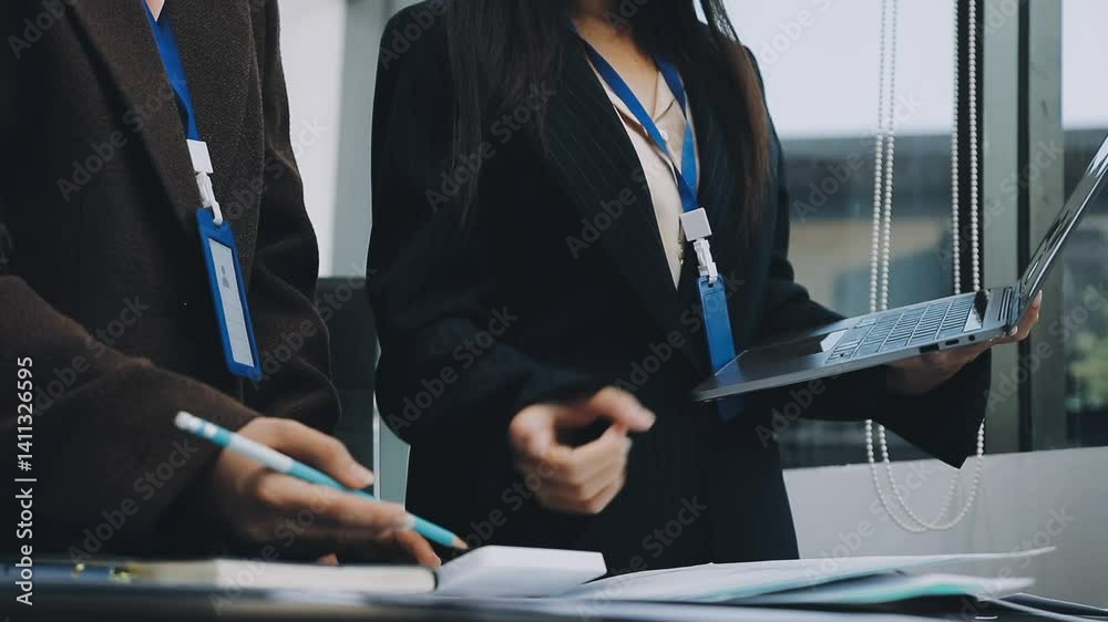 Auditor and accountant team working in office, analyze financial data and accounting record with calculator. Accounting company provide finance and taxation planning for profitable cash flow.