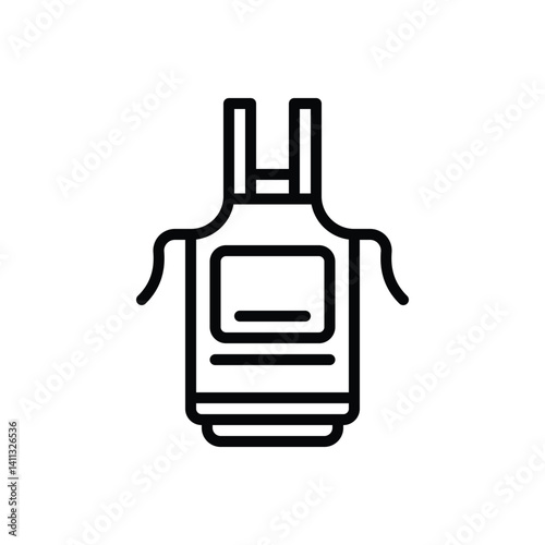 Black line icon for apron