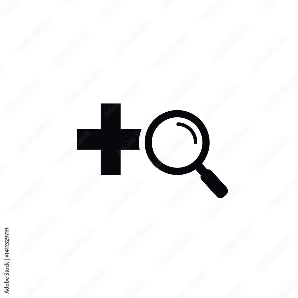 Magnifying Glass And Plus Sign Symbol For Zoom In Icon Concept Magnifying Glass And Plus Sign Symbol For Zoom In Icon Concept