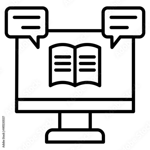 Online Course Icon Element For Design