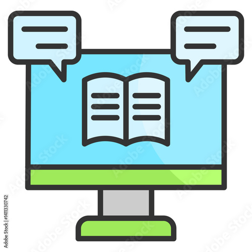 Online Course Icon Element For Design