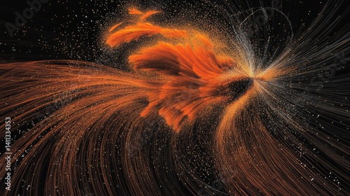 Dynamic particle flows represent customer growth paths.