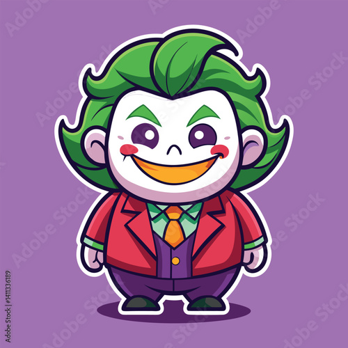 Cute cartoon joker character illustration design
