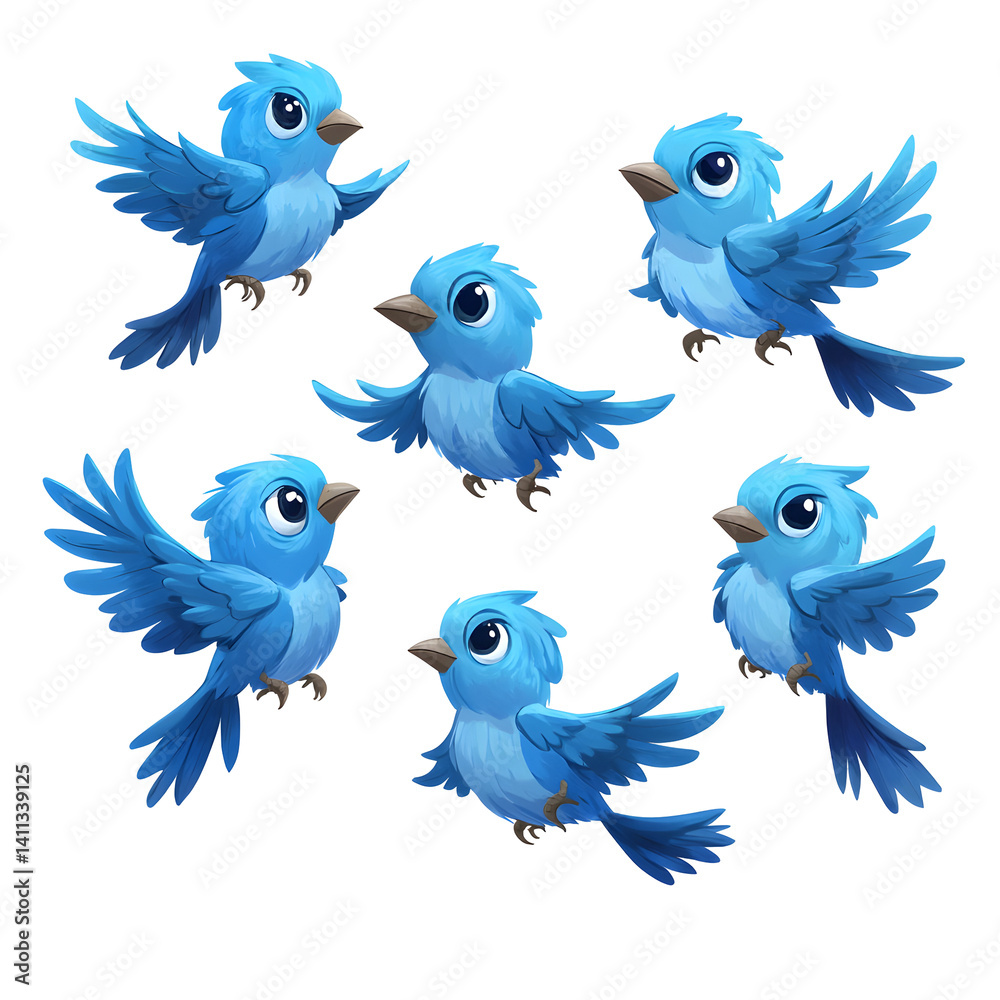 Naklejka premium set of blue birds