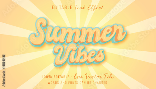 summer vibes 3d text effect design