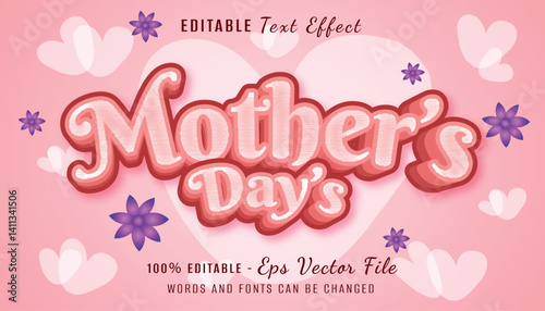 mother's day's 3d text effect design