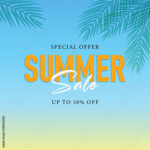 Special offer summer sale promotion illustration