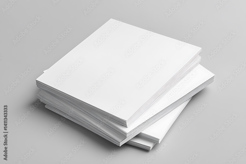 Stack of blank paper on grey background. Mockup for branding identity. Stack of blank paper on grey background. Mockup for branding identity.