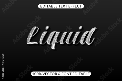 Easily editable Liquid Silver Chrome Modern text effect
