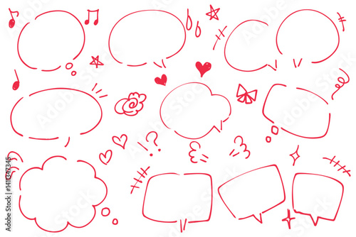 手書き風の吹き出しと漫符セット