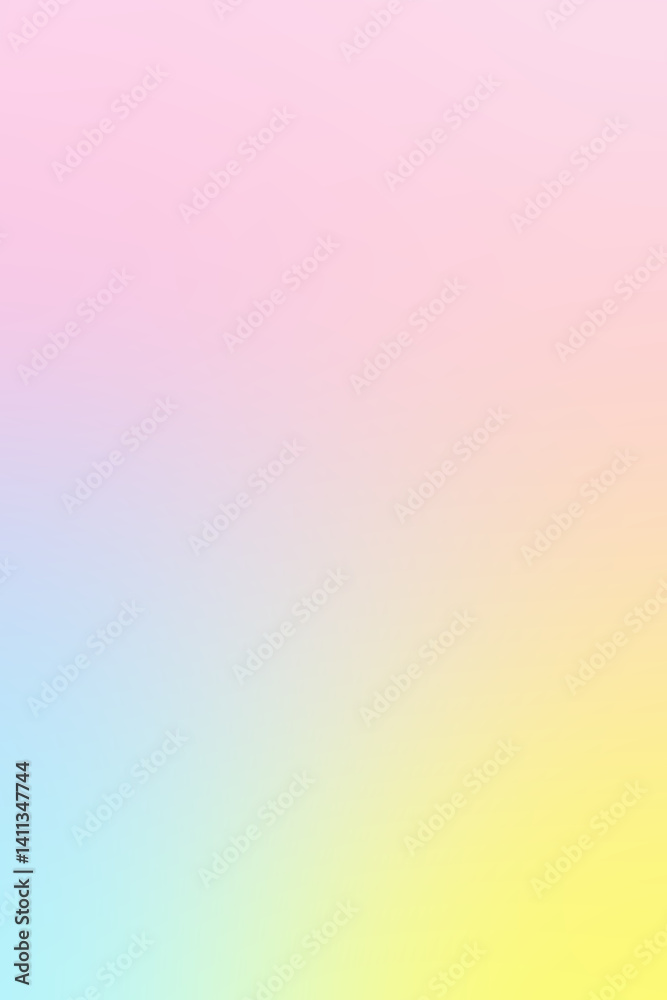 Soft pastel gradient blending from pink to blue and yellow in an abstract background for calming aesthetics Soft pastel gradient blending from pink to blue and yellow in an abstract background for calming aesthetics
