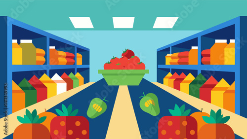 The absence of vibrant colors and fresh scents that are typically associated with the produce aisle.. Vector illustration