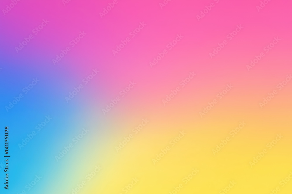 Bright color gradient showcasing blended shades of pink, blue, and yellow in an artistic display Bright color gradient showcasing blended shades of pink, blue, and yellow in an artistic display