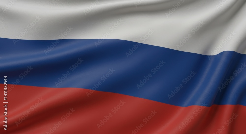 Close-up View of a Waving Russian Federation Flag Close-up View of a Waving Russian Federation Flag