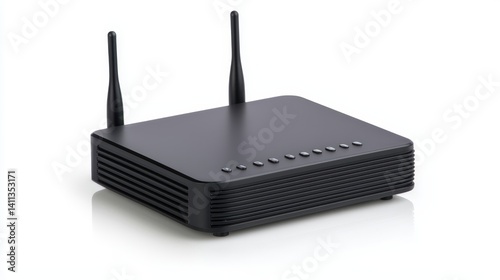 Obraz na płótnie Wireless internet router modem isolated on white technology background