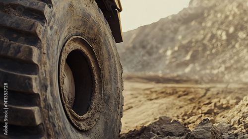 Mining truck driver preparing for a haul in a dusty mine. Featuring responsibility and logistics