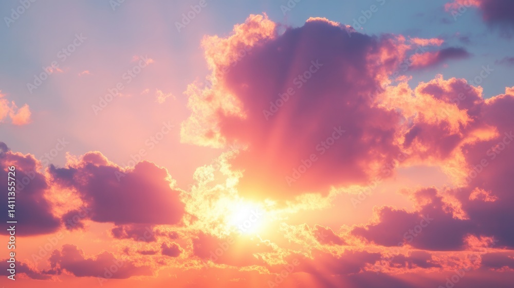 Fototapeta premium Vibrant sunset sky