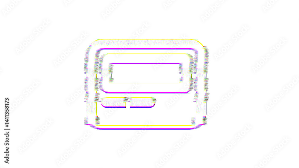Icon pager is distorted. Glitch. Noise, chromatic aberration, geometric distortion Icon pager is distorted. Glitch. Noise, chromatic aberration, geometric distortion