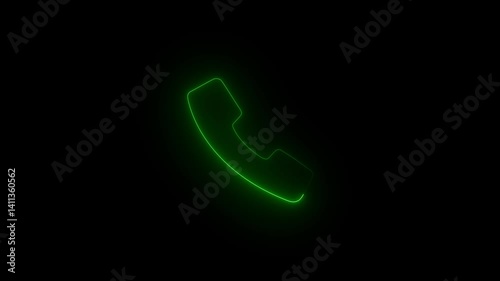 Wallpaper Mural glowing neon phone call icon illustration with green color. Torontodigital.ca