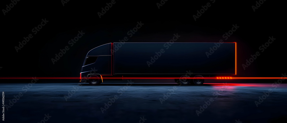 Fototapeta premium Modern Freight Hauler in Low-Light Setting