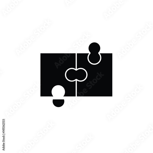 Two Connected Jigsaw Puzzle Pieces Signifying Teamwork Partnership And Collaboration