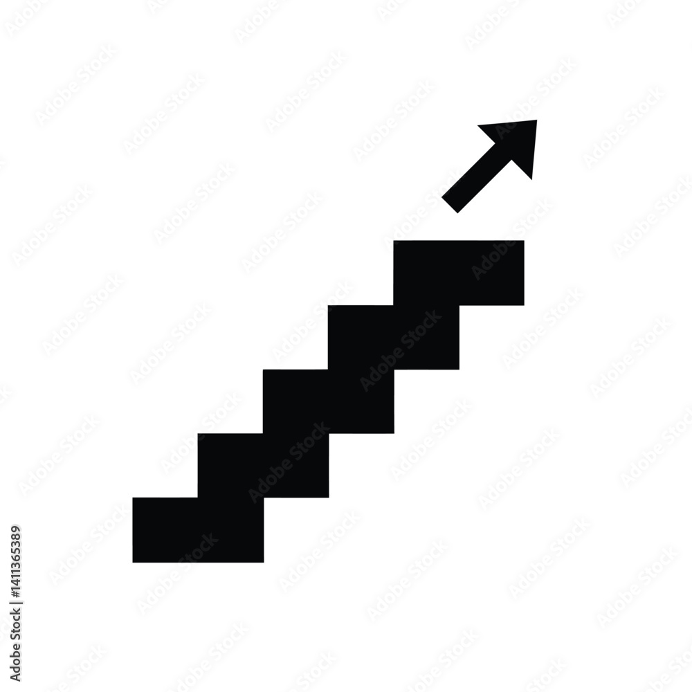 Stairway To Success Abstract Symbol Of Growth And Progress Staircase With Arrow Stairway To Success Abstract Symbol Of Growth And Progress Staircase With Arrow