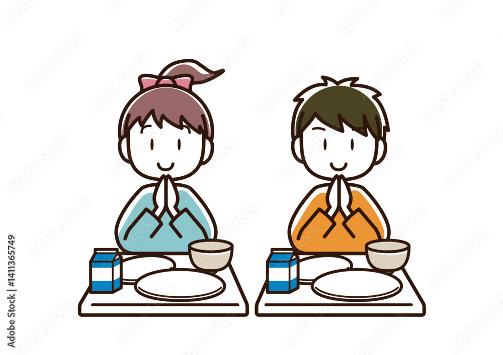 給食を食べた子供 給食を食べた子供