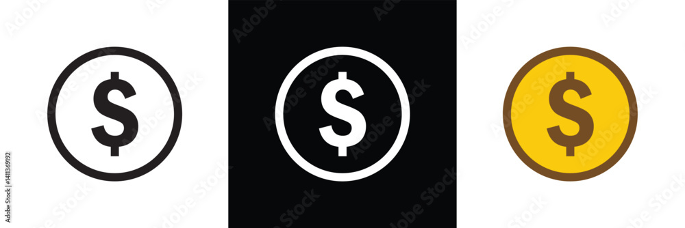 Doller Currency symbol icons set. Money kind icon Collection of currency icons. Dollar, Euro, British Pound, Chinese Yuan and Bitcoin symbol sign in eps 10. Doller Currency symbol icons set. Money kind icon Collection of currency icons. Dollar, Euro, British Pound, Chinese Yuan and Bitcoin symbol sign in eps 10.