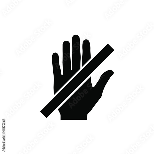 Vector Graphic Of A Prohibited Hand Gesture Indicating Stop Or Warning