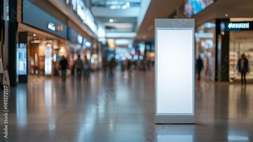 Wallpaper Mural Blank White Sign Display in Modern Shopping Mall Torontodigital.ca