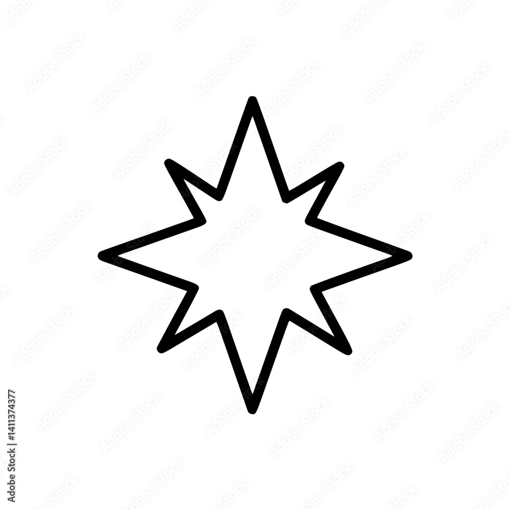 Bethlehem Star Christmas Star outline icon against white background Bethlehem Star Christmas Star outline icon against white background