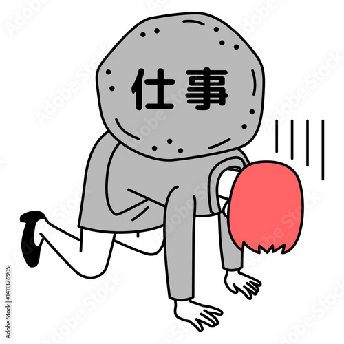 仕事のプレッシャーに押しつぶされそうになるスーツの女性