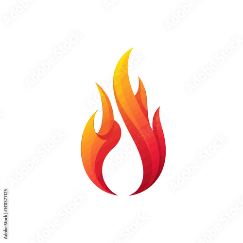 Vibrant abstract fire flame icon logo design