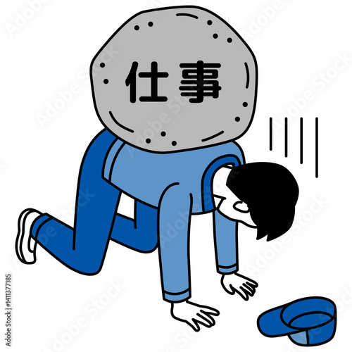 仕事のプレッシャーに押しつぶされそうになる配達員の男性